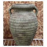 Vintage Grey Pottery Vase w/ Handles