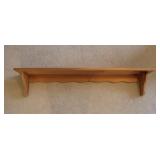 Long Raw Wooden Wall Shelf