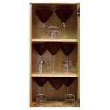 Red Stemmed Martini Glasses w/ Tumbler Glasses
