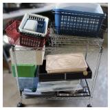 Wire Cart w/ Organizer Boxes & Bins Collection