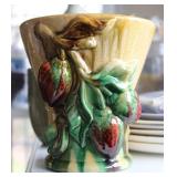 Vintage Majolica Pottery Style Vase