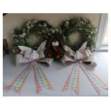 Easter Wreaths, Light-Up Bows, & Stuffed Animal