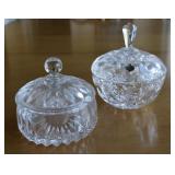Vtg Gorham & Beyer Lead Crystal Lidded Bowls