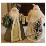 Vtg Santa Tree Topper w/ White Snowy Santa Claus