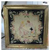 Vintage Framed Needlepoint Tapestry