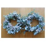 2pc. Spring Faux Light-up Decorative Wreaths