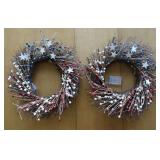 2pc. America Red/ White/ Blue Light-up Wreaths