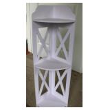 Small White Painted Wooden Corner Shelf