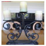 Vintage Scroll Cast Metal 3 Tier Centerpiece
