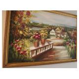 Tuscan Vineyard Scene Print Framed