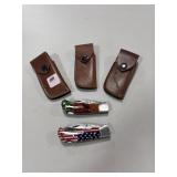 (2) DAMASCUS FOLDING BLADE KNIVES - 1 OF THEM HAS