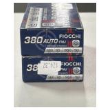 100 RDS OF FIOCCHI 380 AUTO AMMO 95GR FMJ