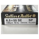 20 RDS SELLIER & BELLOT 6.5x55mm AMMO 140GR