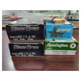 APPROX. 208 ROUNDS ASSORTED 9 MM LUGER AMMUNITION