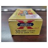 50 ROUNDS WESTERN 30 LUGER AMMUNITION