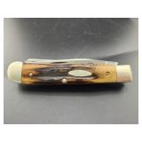 CASE XX 3 DOT, 2 BLADE NO 5254 BONE STAG TRAPPER