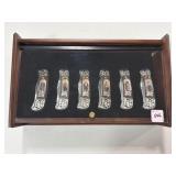 SET OF (6) FRANKLIN MINT WILD WEST POCKET KNIVES