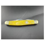BOKER 3 BLADE YELLOW HANDLE POCKET KNIFE