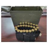 ARMY AMMO CAN W/2 AMMO BELTS AND 49 RDS. 12 GA