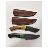 (2) DAMASCUS FIXED BLADE KNIVES