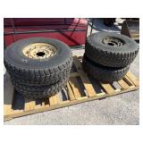 SET OF 4 37x12.50x16.5 MILITARY HUMV WHEELS/TIRES
