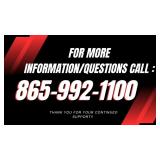 FOR QUESTIONS CALL OR TEXT 865-992-1100
