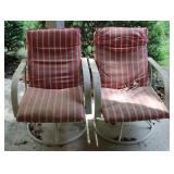 Outdoor Patio Chair Set w/ Stripped Cushions