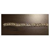 14k Sterling Multi Gemstone Flower Tennis Bracelet