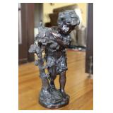 Vtg Auguste Moreau Bronze Boy Leaning Sculpture