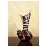 Murano Style Hand Blown Glass Pitcher