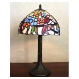 Vintage Tiffany Style Stained Glass Table Lamp