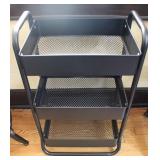 3-Tier Metal Black Rolling Utility Cart #2