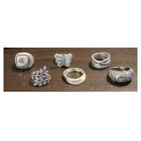 (6) 925 Silver Ring Collection