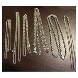 (6) Sliver 925 Necklace Chains
