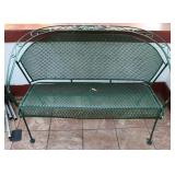 Green Metal Outdoor Patio Bench