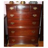 Vtg Solid Mahogany Hungerford Co. 5 Drawer Dresser