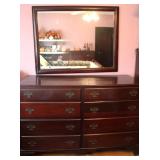 Vtg Solid Mahogany Hungerford Co. 8 Drawer Dresser