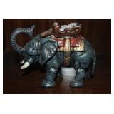 Vintage Cast Iron Mechanical Elephant Coin Bank