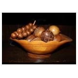MCM Money Pod Wood Fruit Bowl