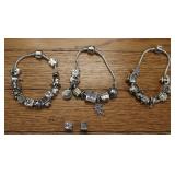 3pc Pandora Charms Bracelet