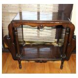 Antique Wooden Side Table w/ Magazine Racks