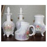 Hand Painted Vintage Ladies Vanity Set