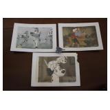 (3) Disney Movie Club Prints w/ Dumbo Figurine