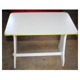 White & Green Painted Wooden Bench Seat