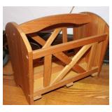 Vintage Farmhouse Wooden Magazine Rack