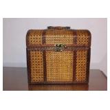 Miniature Decorative Rattan Woven Basket Trunk