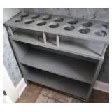 Wooden Grey Painted Cleaning Supply Shelf