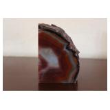Polished Side Agate Slice Bookend
