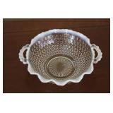 Vintage AH Moonstone Opalescent Hobnail Bowl