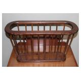 Vtg Cornwall Wood MCM Spindle Magazine Rack
